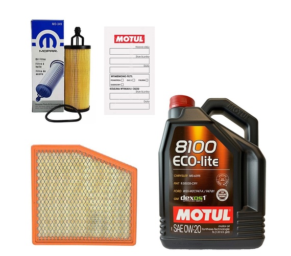 MOTUL 8100 ECO-LITE 0W20 + FILTRY CHRYSLER PACIFICA 3,6 17-