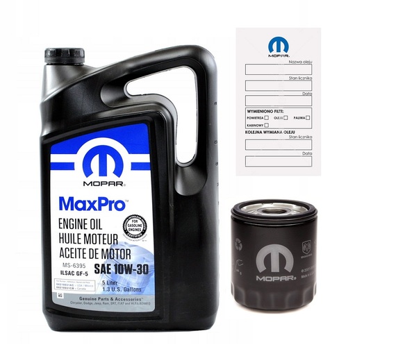 MOPAR 10W30 5L + FILTR OLEJU MO-409 DODGE GRAND CARAVAN 2007-2010 4.0L