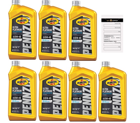 OLEJ SYNTETYCZNY PENNZOIL ULTRA PLATINUM 0W40+ SRT 7 QT