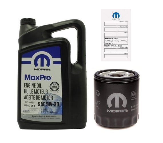 MOPAR 5W30 5L + FILTR OLEJU MO-409 CHRYSLER PT CRUISER 2008-2010 2.4L