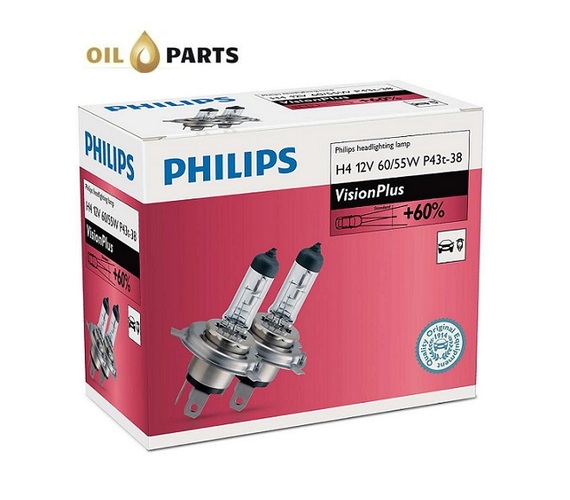 ŻARÓWKA PHILIPS H4 VISION +60% karton 2szt.