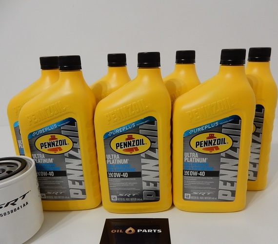 JEEP GRAND CHEROKEE 6.1 6.4 SRT8 OLEJ PENNZOIL 0W40 7QT + FILTR OLEJU