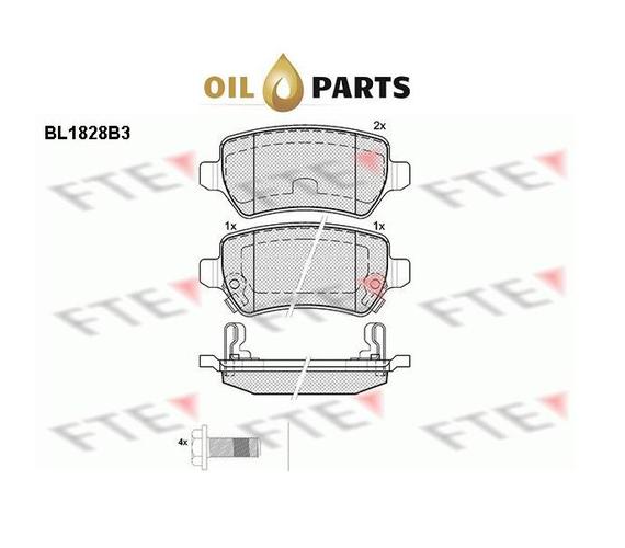 KLOCKI HAMULCOWE TYŁ FTE BL1828B3 OPEL