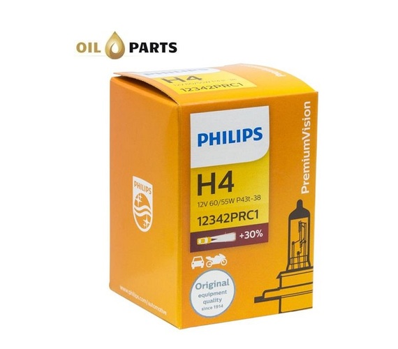 ŻARÓWKA PHILIPS H4 VISION +30% karton 1szt.