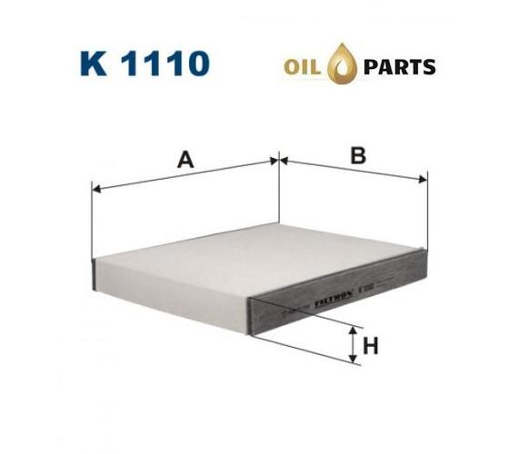 FILTR KABINOWY ZWYKŁY  FILTRON K 1110  FORD FIESTA V FUSION