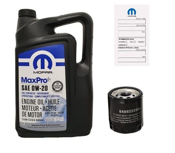 MOPAR 0W20 MAXPRO+ 5L  + FILTR OLEJU MOPAR MO-339