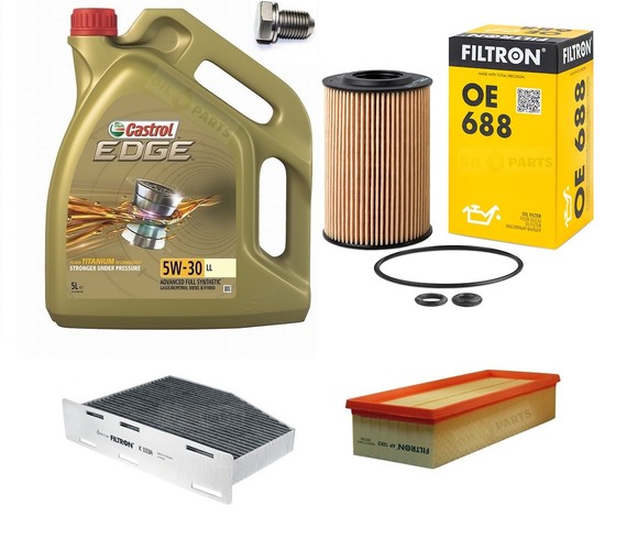 CASTROL EDGE 5W30 5L + FILTRY FILTRON SKODA SUPERB II 2.0 TDI 140KM CFFB CLJA