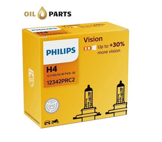 ŻARÓWKA PHILIPS H4 VISION +30% karton 2szt.