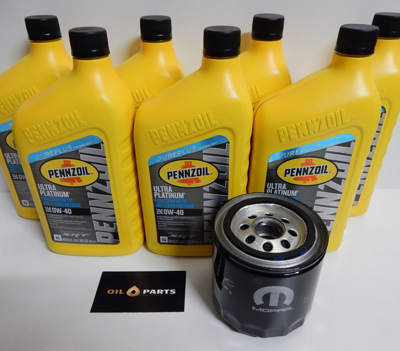 PENNZOIL 0W40 7 QT + FILTR OLEJU MOPAR DODGE CHARGER CHALLENGER 6.4 SRT8