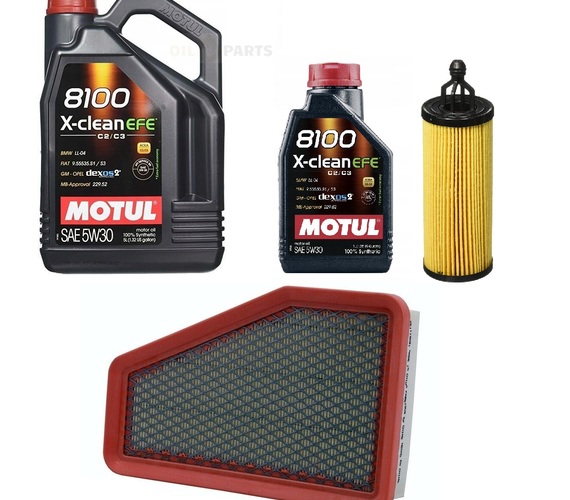 MOTUL 5W30 8100 X-CLEAN EFE 6L + FILTRY JEEP CHEROKEE 2019- V6 3.2L