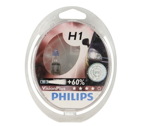 ŻARÓWKA PHILIPS H1 vision +60% set 2szt.