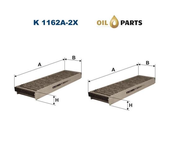 FILTR KABINOWY Z WĘGLEM FILTRON K 1162A-2X AUDI A6 C6 R8