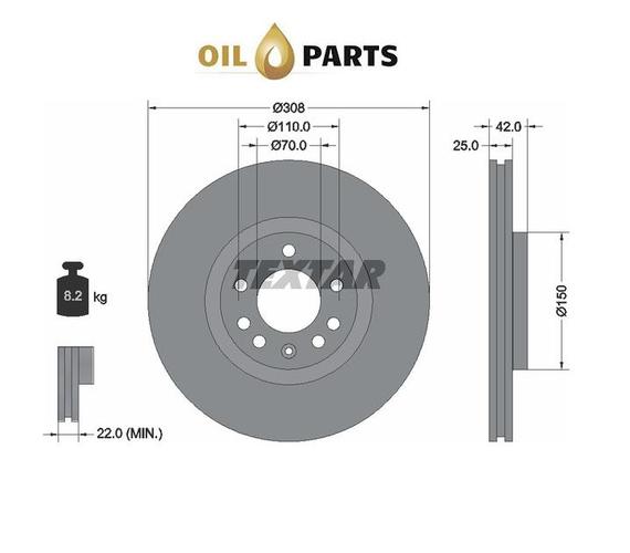 TARCZA HAMULCOWA PRZÓD TEXTAR 92110903 OPEL SAAB