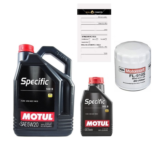 MOTUL SPECIFIC 948B 5W20 6L + FILTR OLEJU MOTORCRAFT FL910S