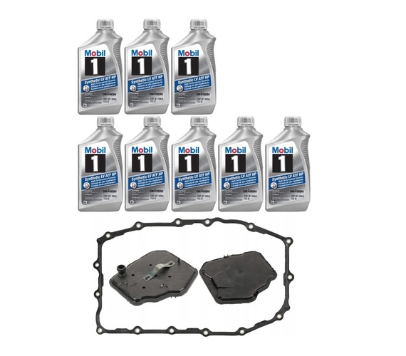 MOBIL 1  LV ATF HP 8QUART + FILTR SKRZYNI 8L45  8L90  + USZCZELKA