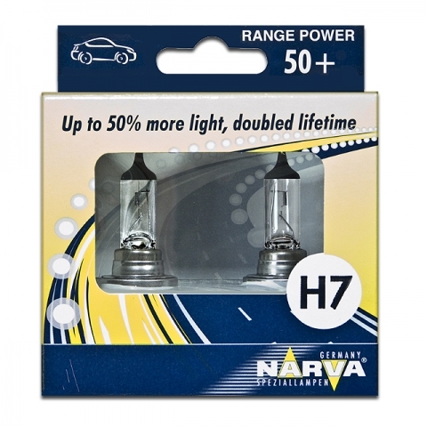 NARVA ŻARÓWKI  H7 RANGE POWER +50% 2 szt.