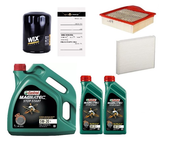 CASTROL 5W20 6L  + FILTRY FORD MUSTANG 3.7 V6 2010- 2014