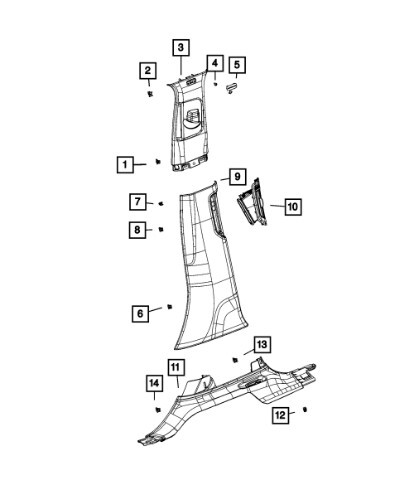 MOPAR p6tt421x7ab KRATKA NAWIEWU PRAWA SŁUPEK B JEEP GRAND CHEROKEE WL