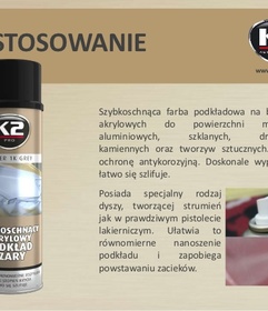 K2 LAKIER PODKŁAD SZARY 1K SPRAY 500ML