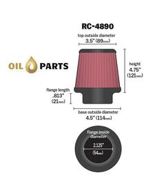 Filtr stożkowy K&N RC-4890 FI 54 MM