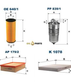 ZESTAW FILTRÓW FILTRON AUDI A4 B6 1.9 TDI 2.0 TDI