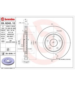 TARCZA HAMULCOWA PRZÓD BREMBO 09.N248.11