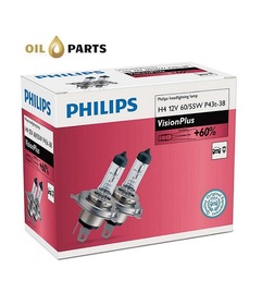 ŻARÓWKA PHILIPS H4 VISION +60% karton 2szt.