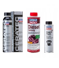 ZESTAW DO OLEJU SILNIKOWEGO DIESEL LIQUI MOLY SPULUNG 500 ML + MOTORFLUSH 300 ML + CERA TEC 300 ML