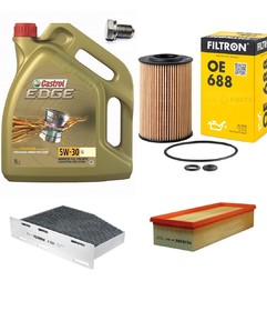 CASTROL EDGE 5W30 5L + FILTRY FILTRON SKODA SUPERB II 2.0 TDI 140KM CFFB CLJA