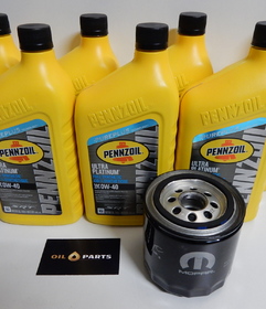 PENNZOIL 0W40 7 QT + FILTR OLEJU MOPAR DODGE CHARGER CHALLENGER 6.4 SRT8