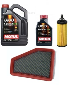 MOTUL 5W30 8100 X-CLEAN EFE 6L + FILTRY JEEP CHEROKEE 2019- V6 3.2L