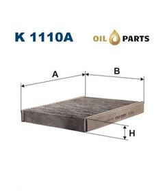 FILTR KABINOWY Z WĘGLEM FILTRON K 1110 A FORD FIESTA V FUSION