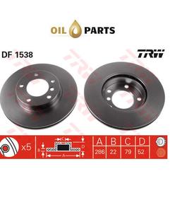 TARCZA HAMULCOWA PRZÓD TRW DF1538 BMW E36 E46