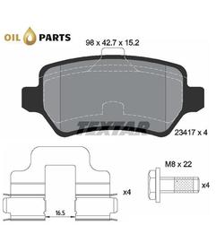 KLOCKI HAMULCOWE TYŁ TEXTAR 2341702 OPEL