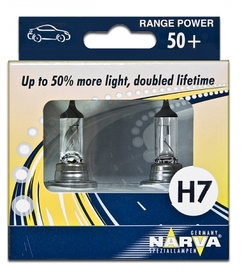 NARVA ŻARÓWKI H7 RANGE POWER +50% 2 szt.